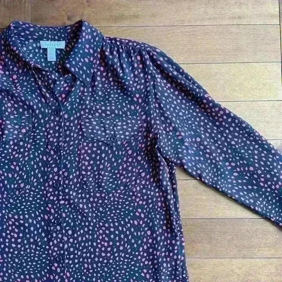 Top Shop |  Tall black & red printed blouse size 6 - Picture 5 of 8